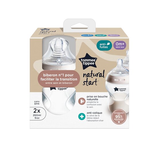 Biberon Natural start +3mois, 340ml - Lot de 2