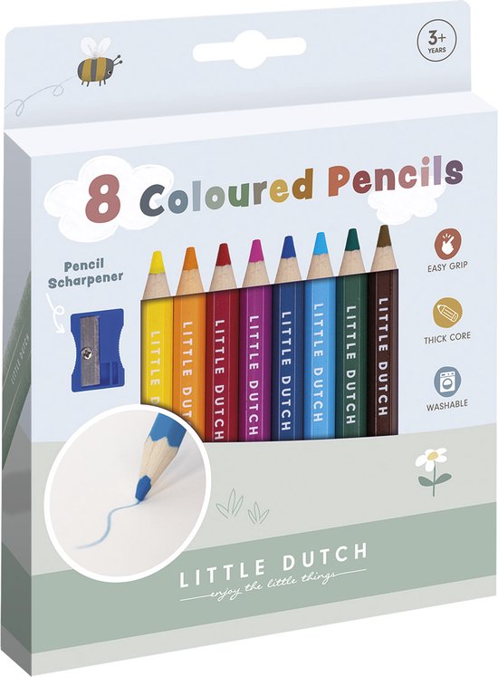 8 crayons de couleur by Little Dutch