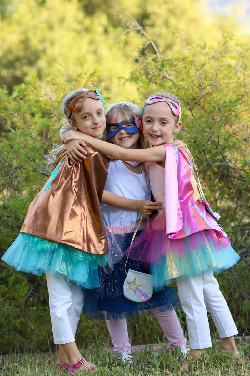 Super-Duper Tutu avec Cape & Masque, Rose/Marine