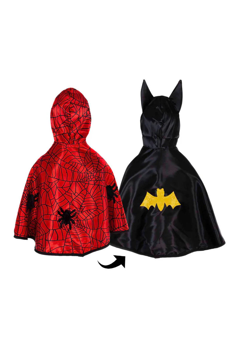 Cape réversible d’araignée et de chauve-souris pour bébé/tout-petit