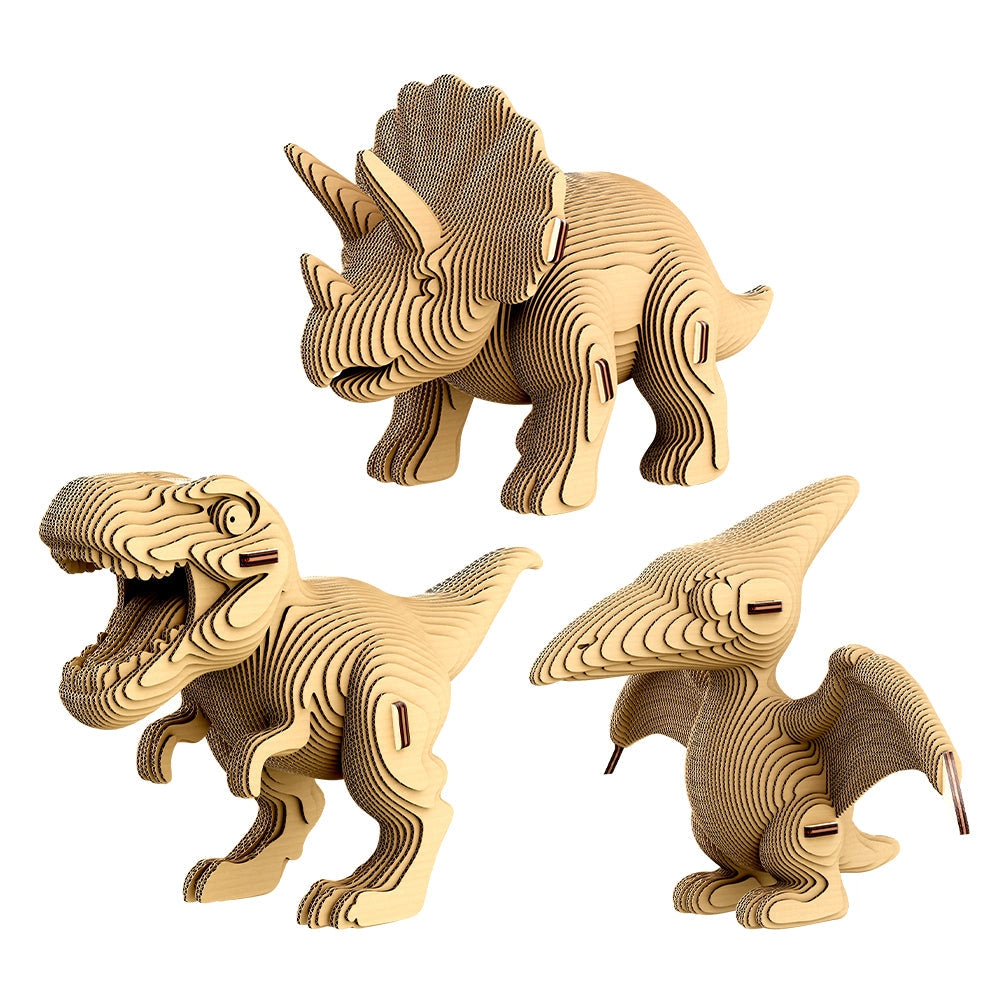 Dinos Trio Puzzle 3D Modèle en Carton