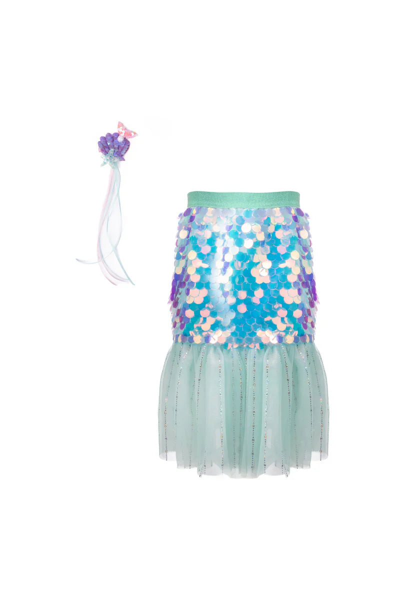 Jupe sirène Bling Bling avec pince à cheveux, menthe