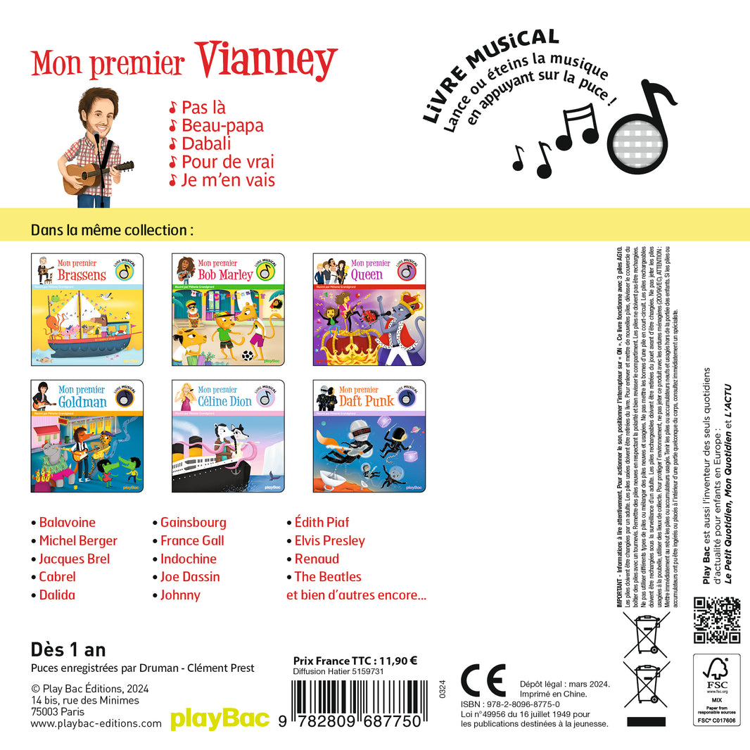 Livre musical – Mon premier Vianney