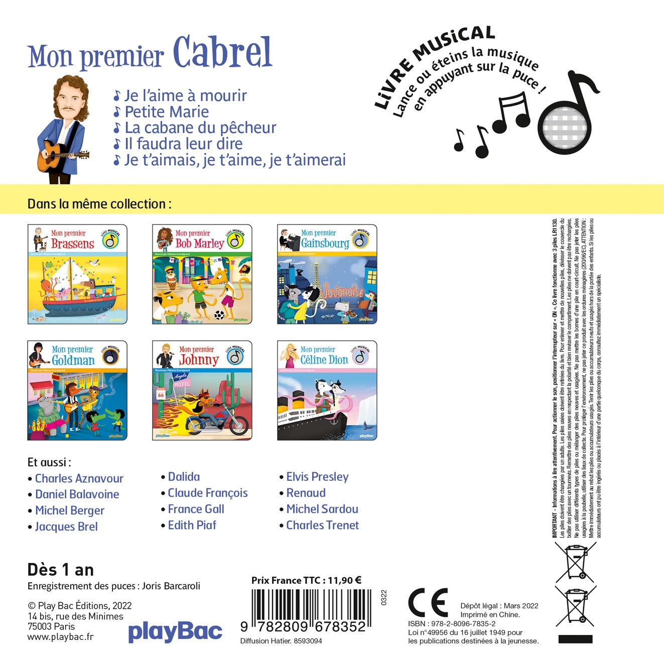 Livre musical – Mon premier Cabrel