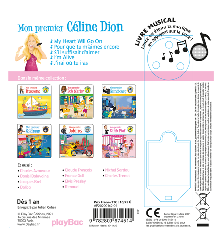 Livre musical – Mon premier Céline Dion