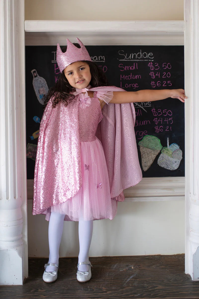 Robe papillon à sequins roses et ailes