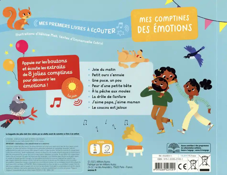 Mes premiers livres à écouter - Mes comptines des émotions