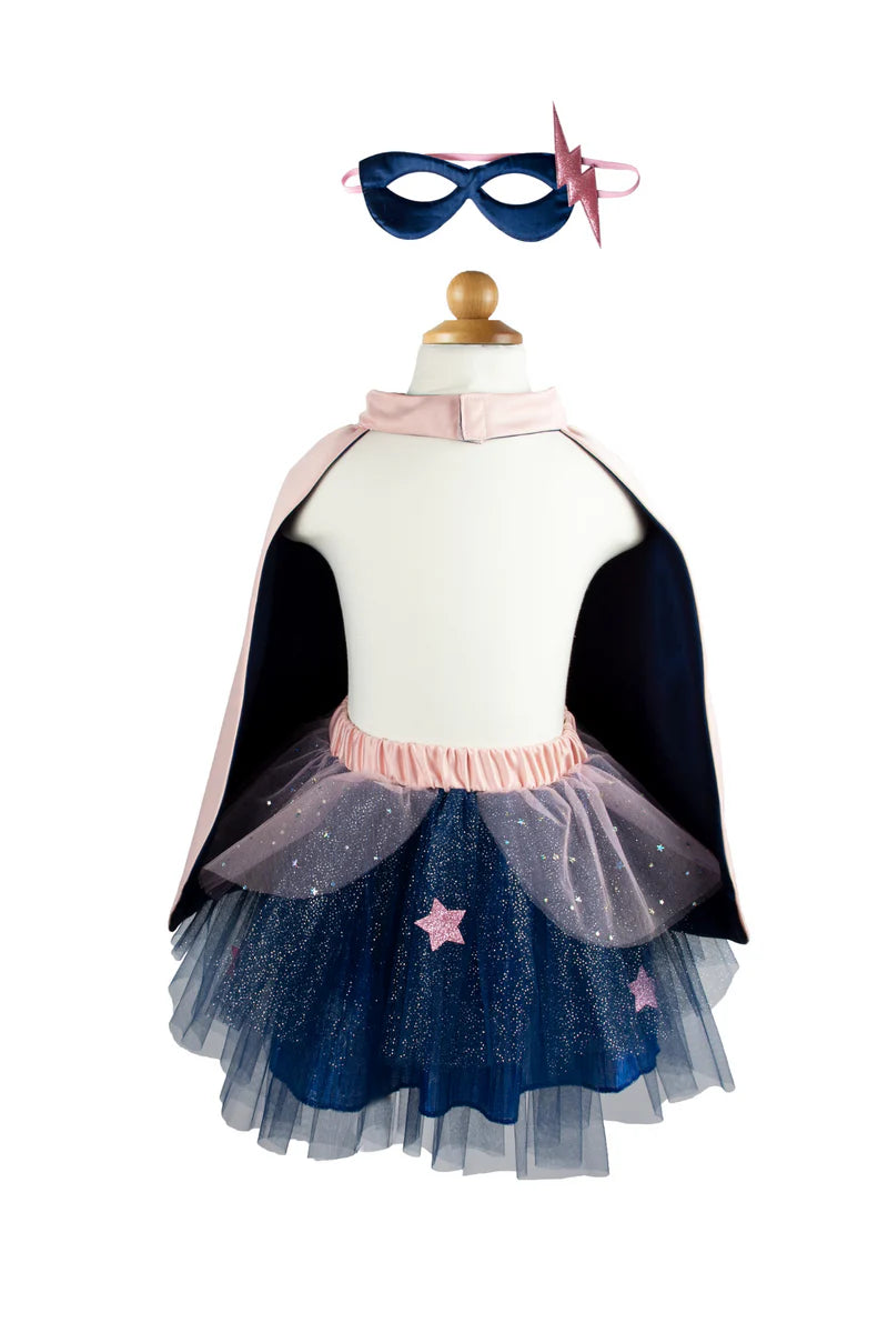 Super-Duper Tutu avec Cape & Masque, Rose/Marine