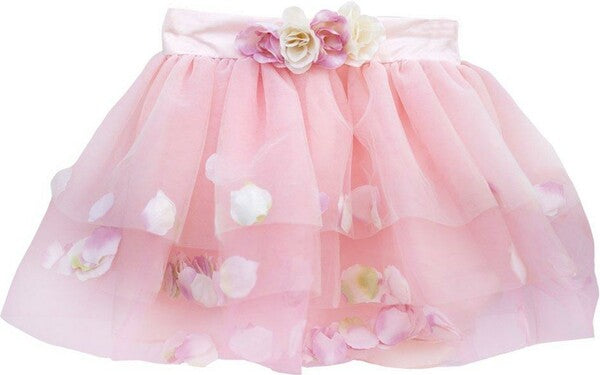 Jupe rose pétale dorée