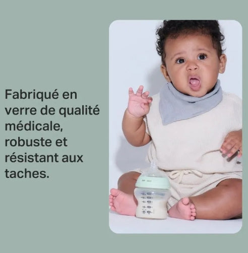 Biberon en verre Anti-colique Natural Start +0mois, 250ml - lot de 1