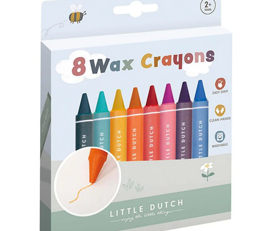 8 crayons gras by Little Dutch