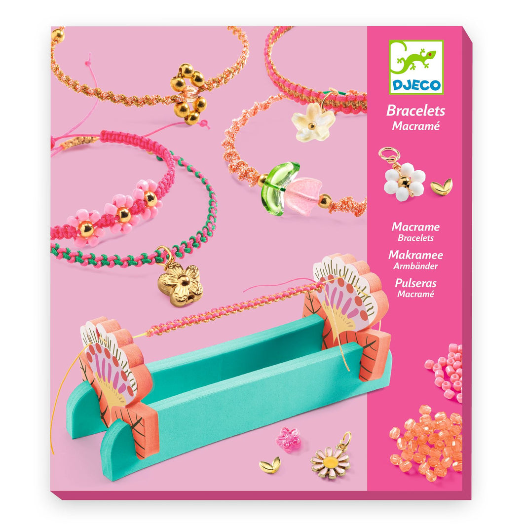 Bracelets macramé roses