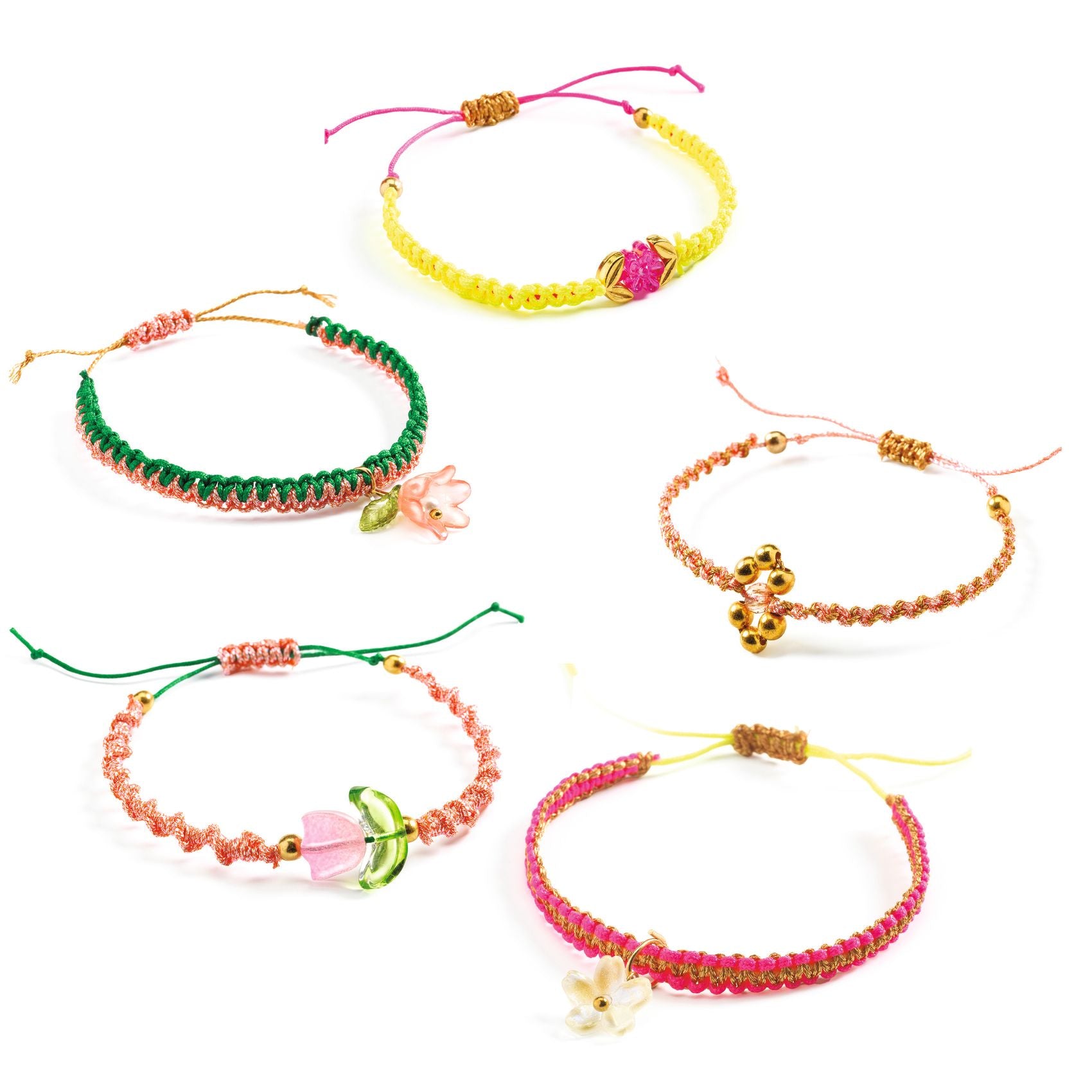 Bracelets macramé roses