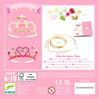 Duo de tiares rose à créer – Djeco