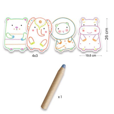 Coloriage à révéler - Animaux sauvages