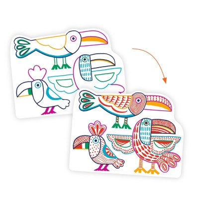 Coloriage à révéler - Familles sauvages