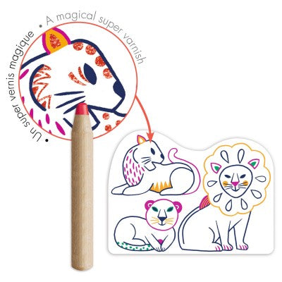 Coloriage à révéler - Familles sauvages