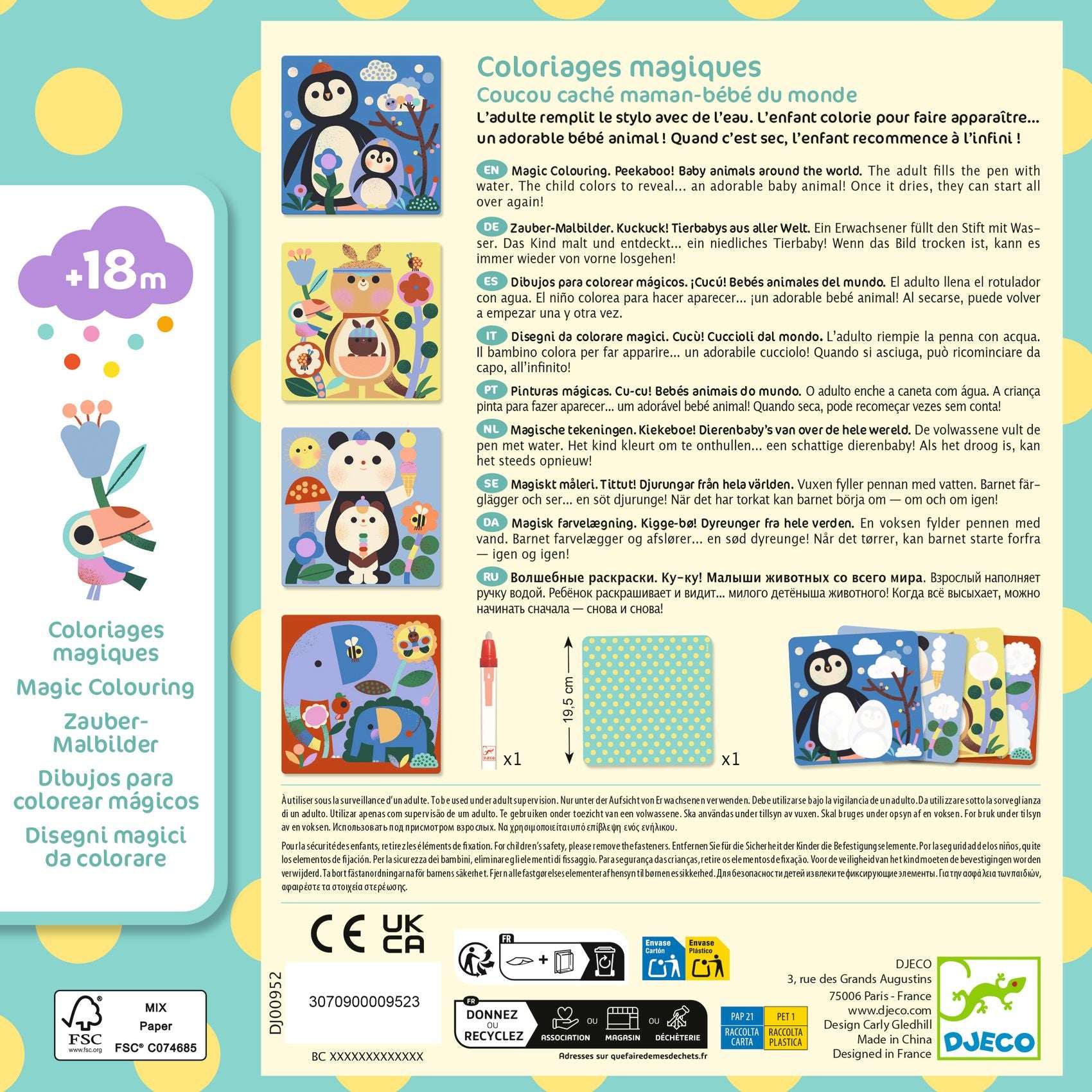 Coloriages magiques - Coucou caché maman-bébé du monde