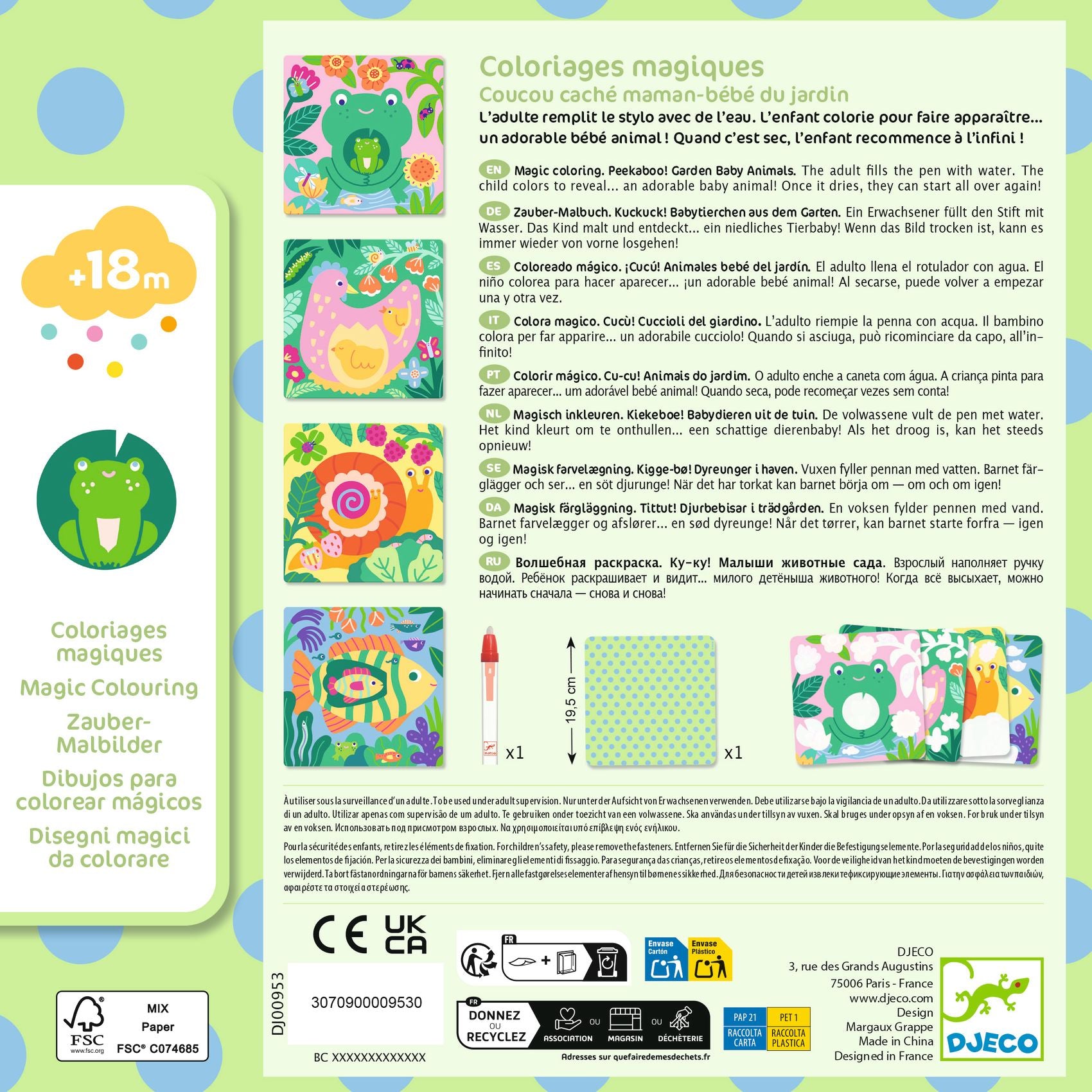 Coloriages magiques - Coucou caché maman-bébé du jardin