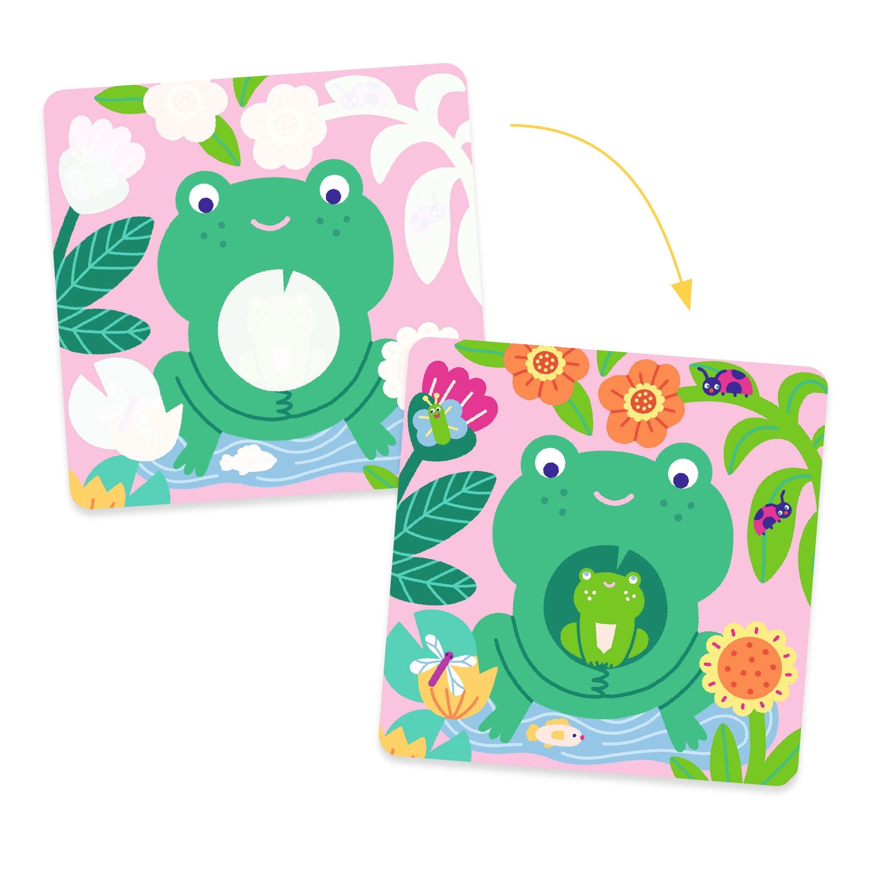 Coloriages magiques - Coucou caché maman-bébé du jardin