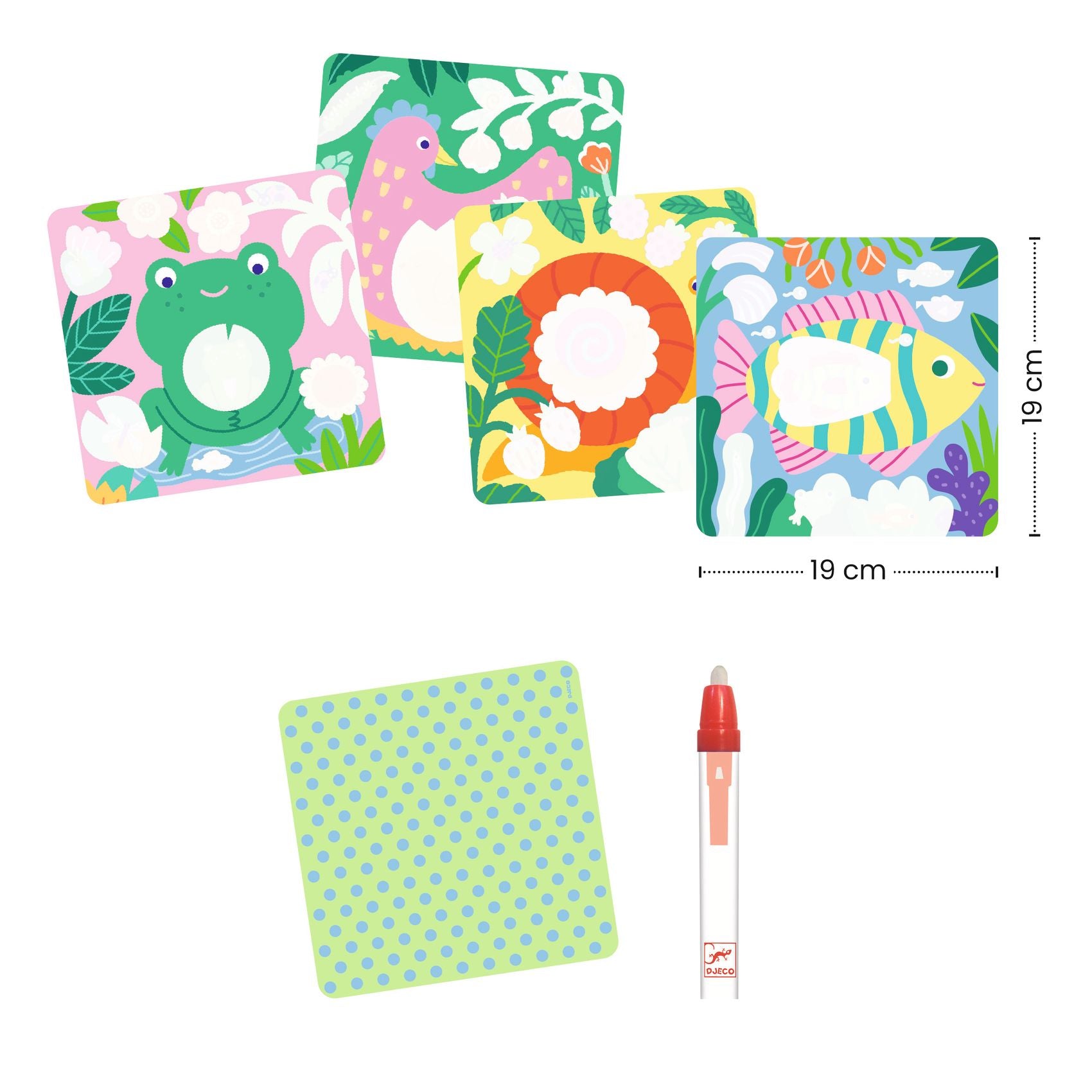 Coloriages magiques - Coucou caché maman-bébé du jardin