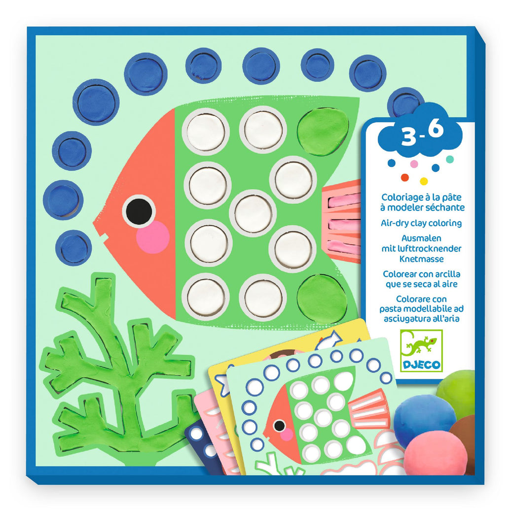 Coloriage à la pâte à modeler séchante - Coquins sous l'eau