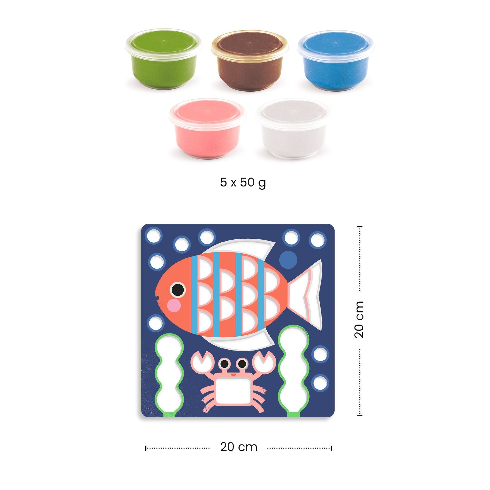 Coloriage à la pâte à modeler séchante - Coquins sous l'eau