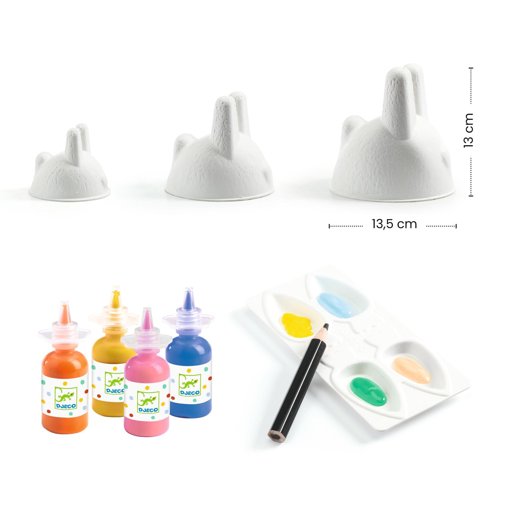 Peindre avec ses doigts - Trio de lapinous