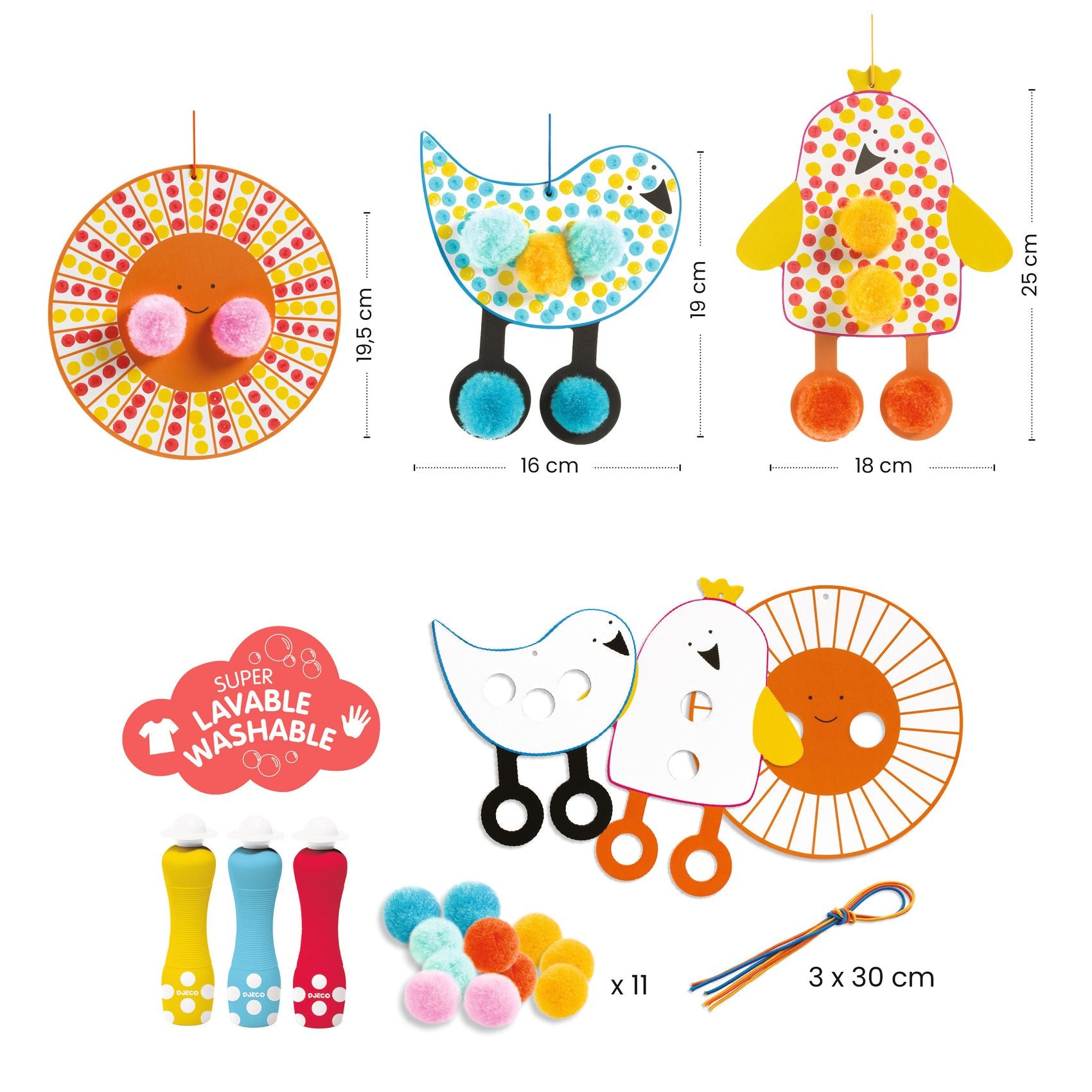 Dots and pom-poms - In the sky