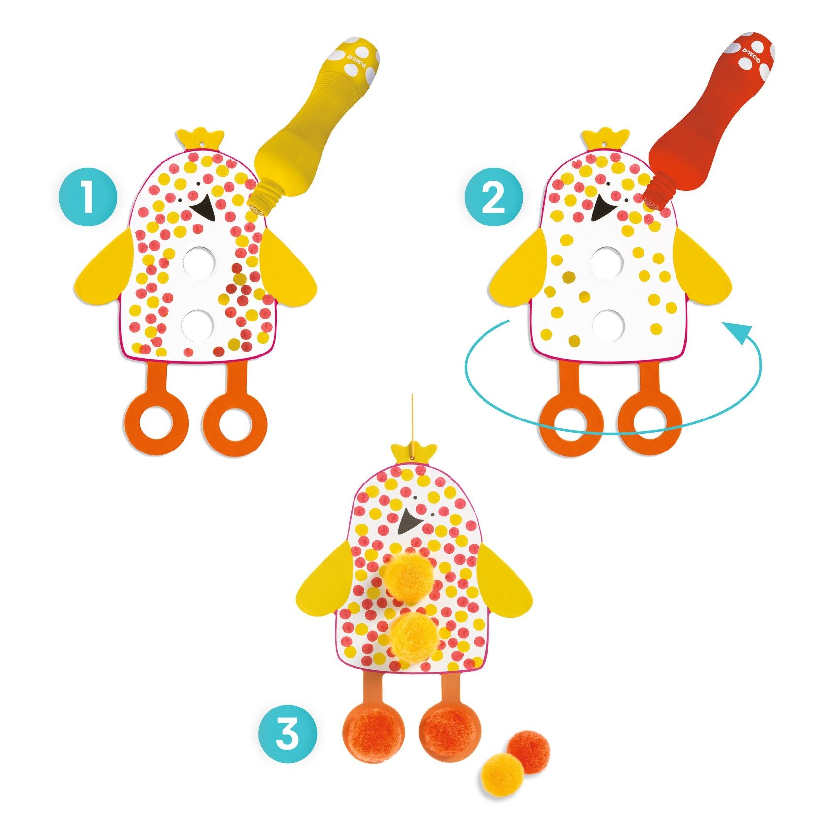 Dots and pom-poms - In the sky
