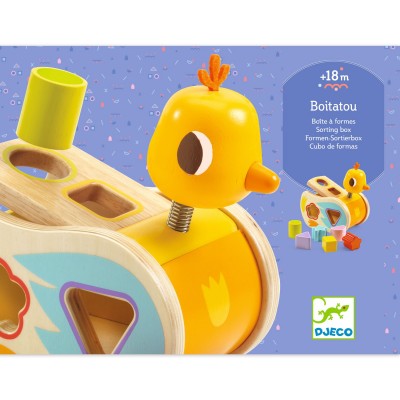 Boitatou – Boîte à formes poussin en bois – Djeco