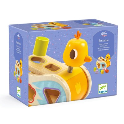 Boitatou – Boîte à formes poussin en bois – Djeco
