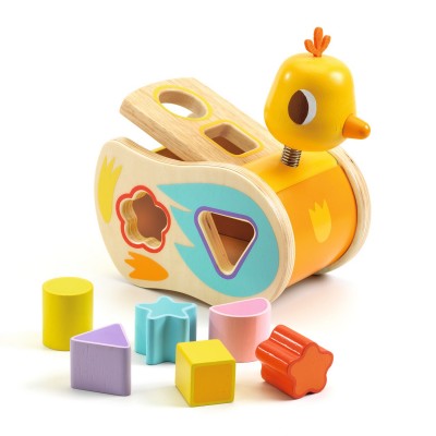 Boitatou – Boîte à formes poussin en bois – Djeco