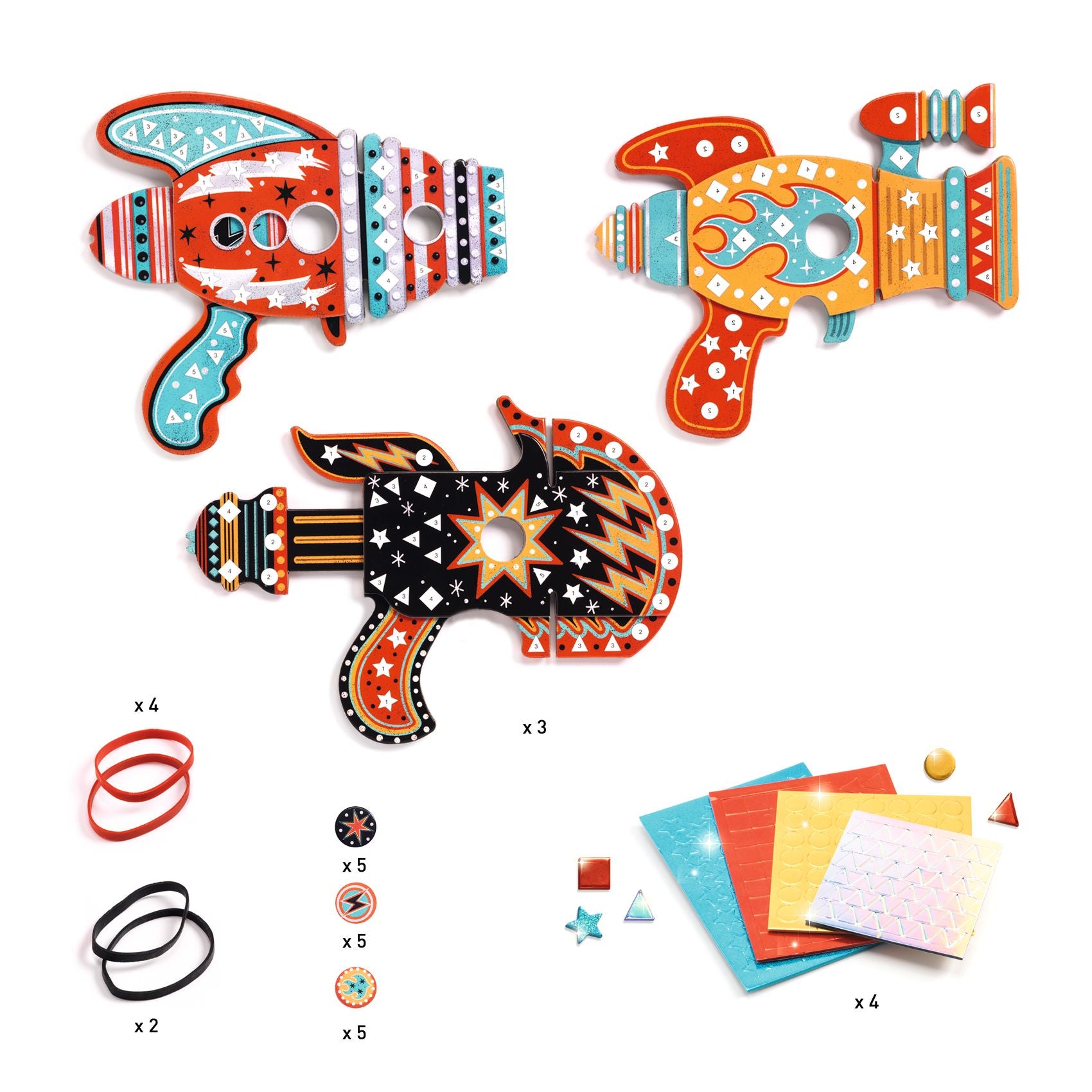 3 lançeurs de jetons à  decorer - Kosmik