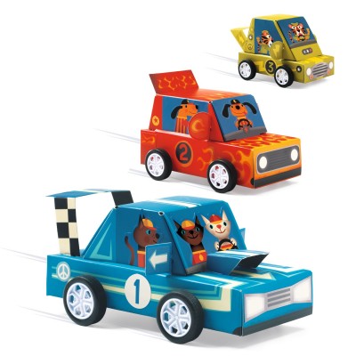 3 voitures de course à créer – Grand Prix – Djeco