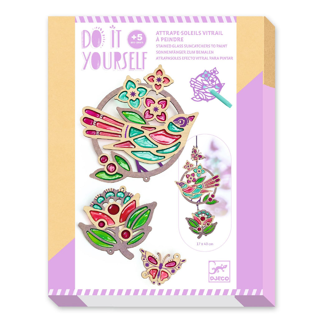 Attrape soleil vitrail à peindre - 	Branche ensoleillée