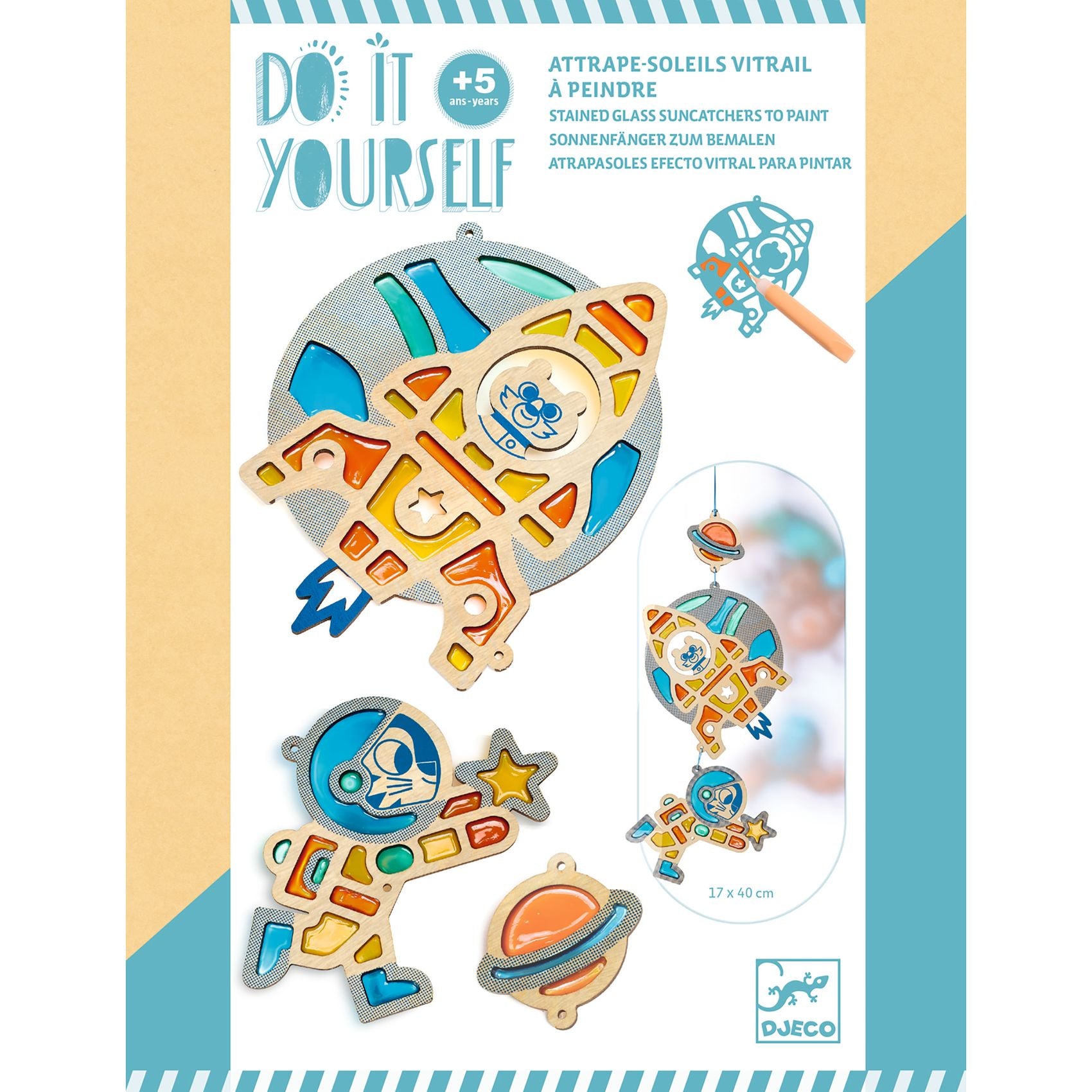 Attrape soleil vitrail à peindre - 	Lumière cosmique