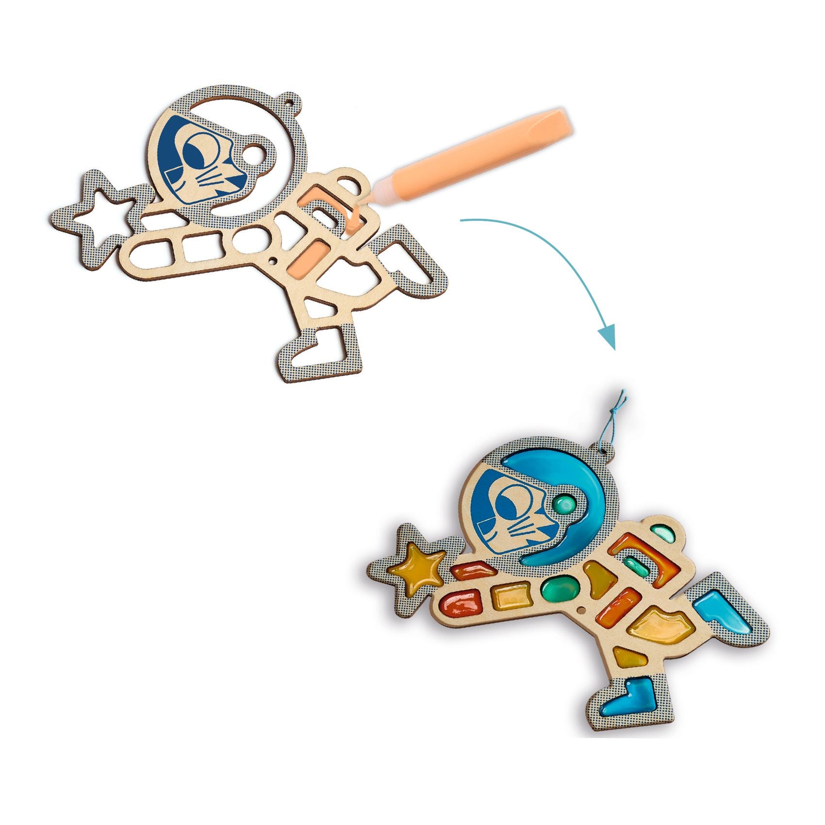 Attrape soleil vitrail à peindre - 	Lumière cosmique