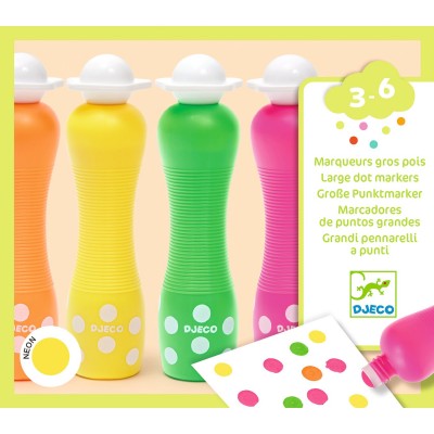 Marqueurs gros pois Neon (4 marqueurs)