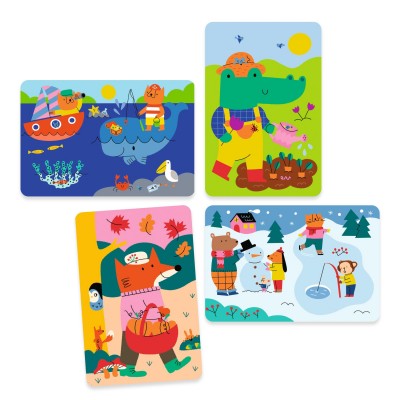 Coloriage magique - 4 Saisons