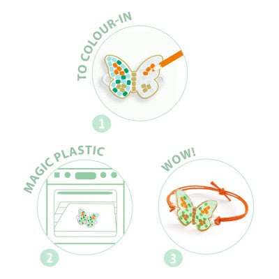 Bijoux en plastique magique Plume et Lotus – Djeco