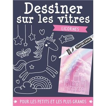 Dessiner sur les vitres - licornes