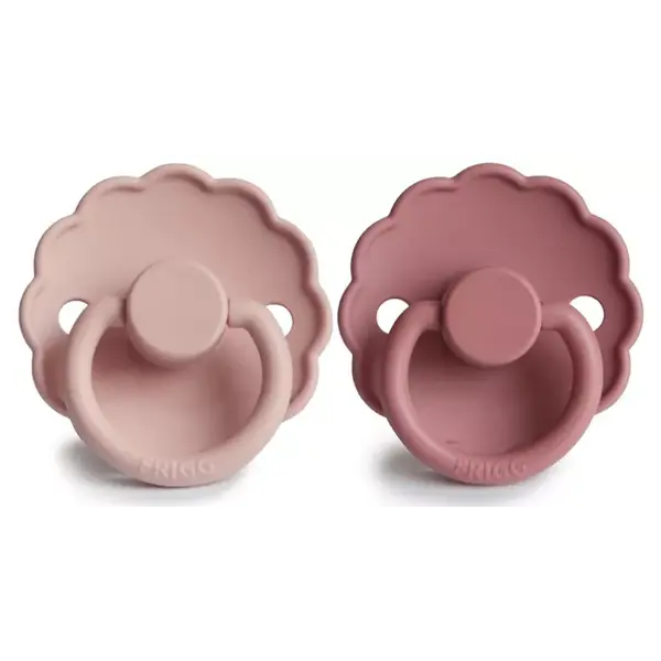 Frigg Sucettes en silicone Daisy Blush/Dusty Rose +0m 2 unités