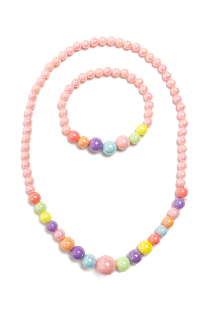 Set collier/bracelet "Pearly pastel"