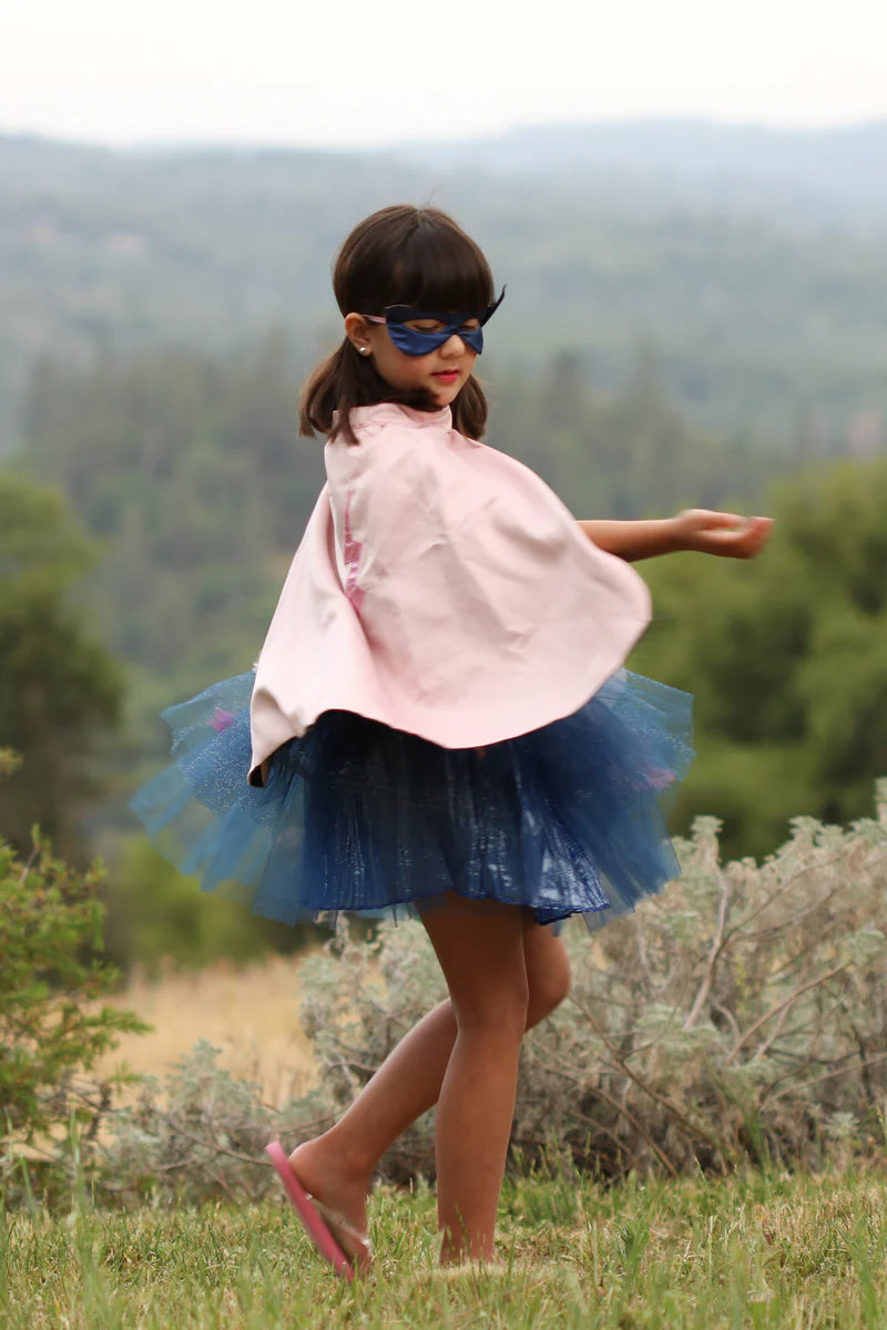 Super-Duper Tutu avec Cape & Masque, Rose/Marine