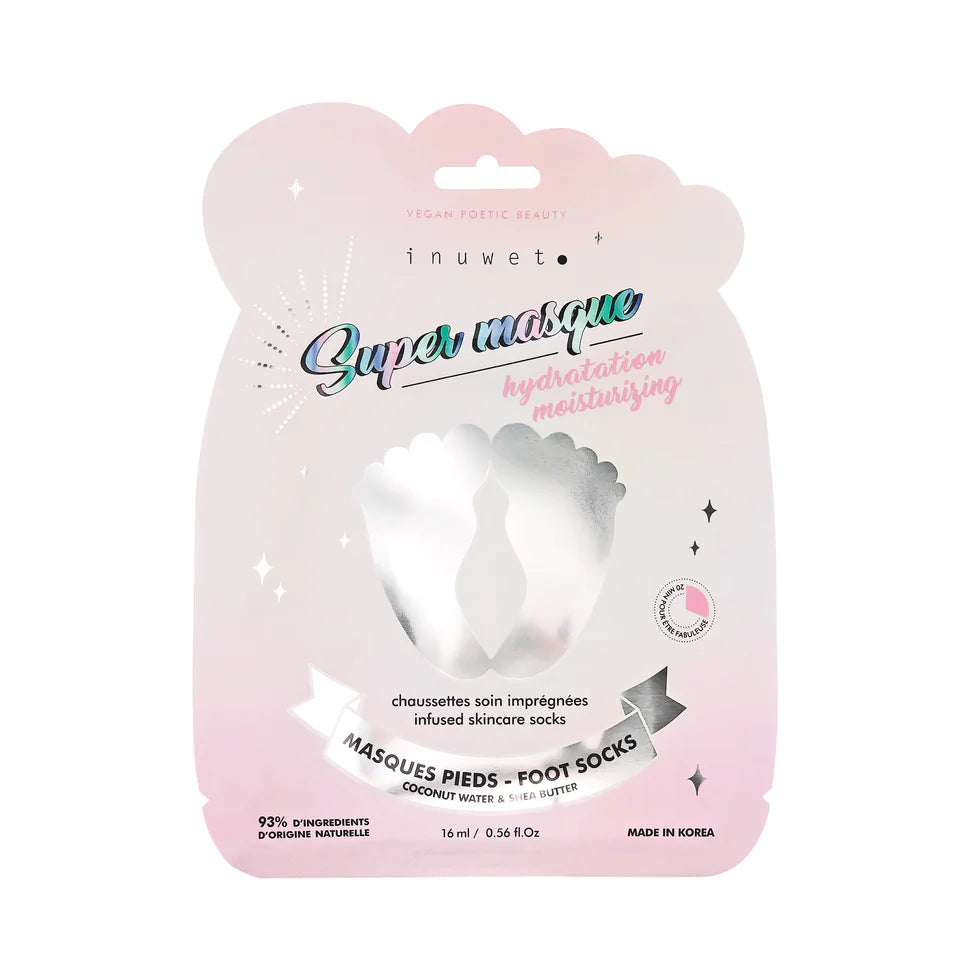 Masque pieds chaussettes imprégnées - Hydratant