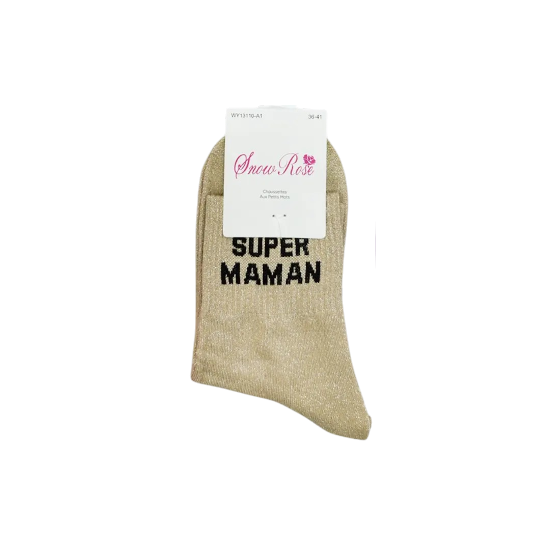 Chaussettes à paillettes – Super maman