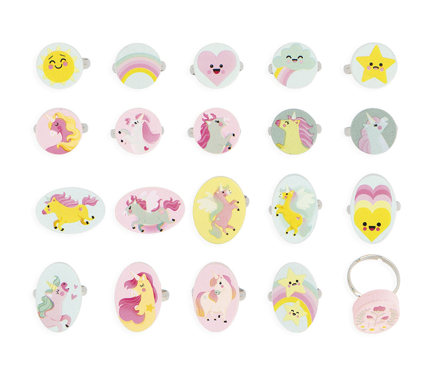 20 bagues ajustables - Licorne