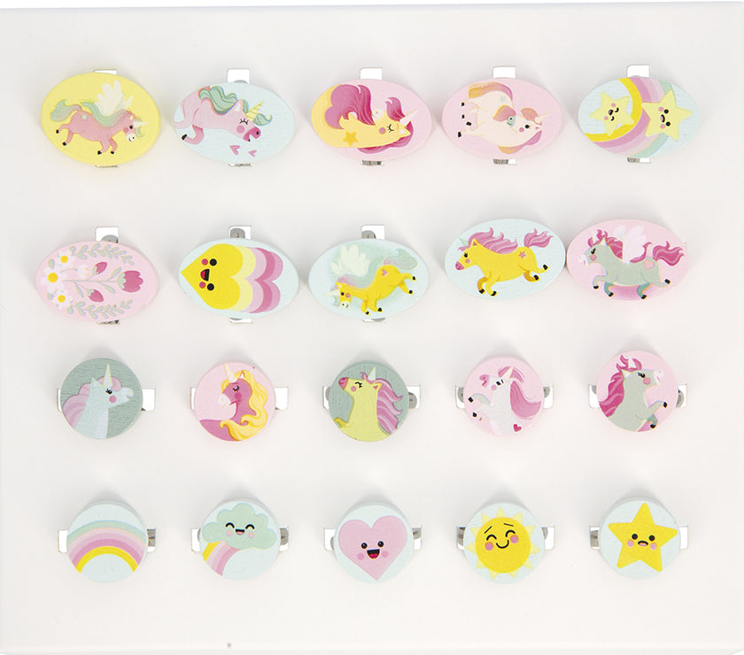 20 bagues ajustables - Licorne