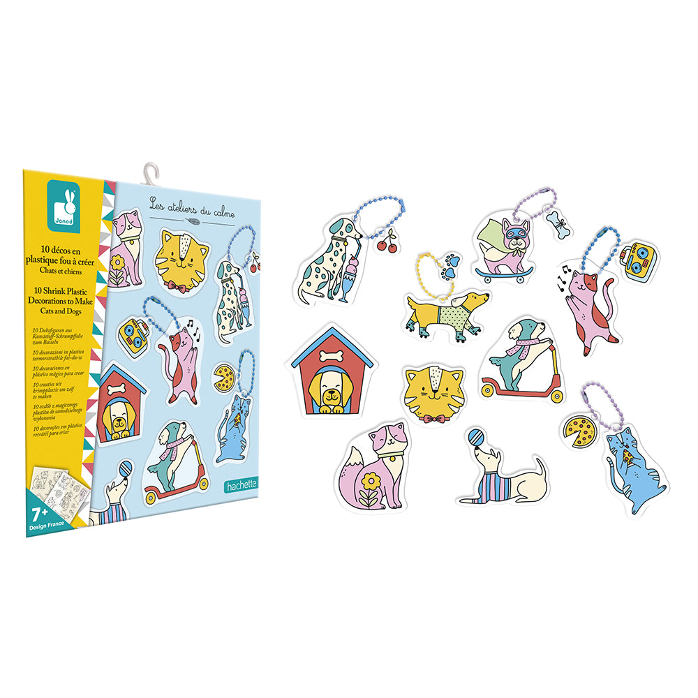 10 décorations en plastique fou à créer - chiens & chats